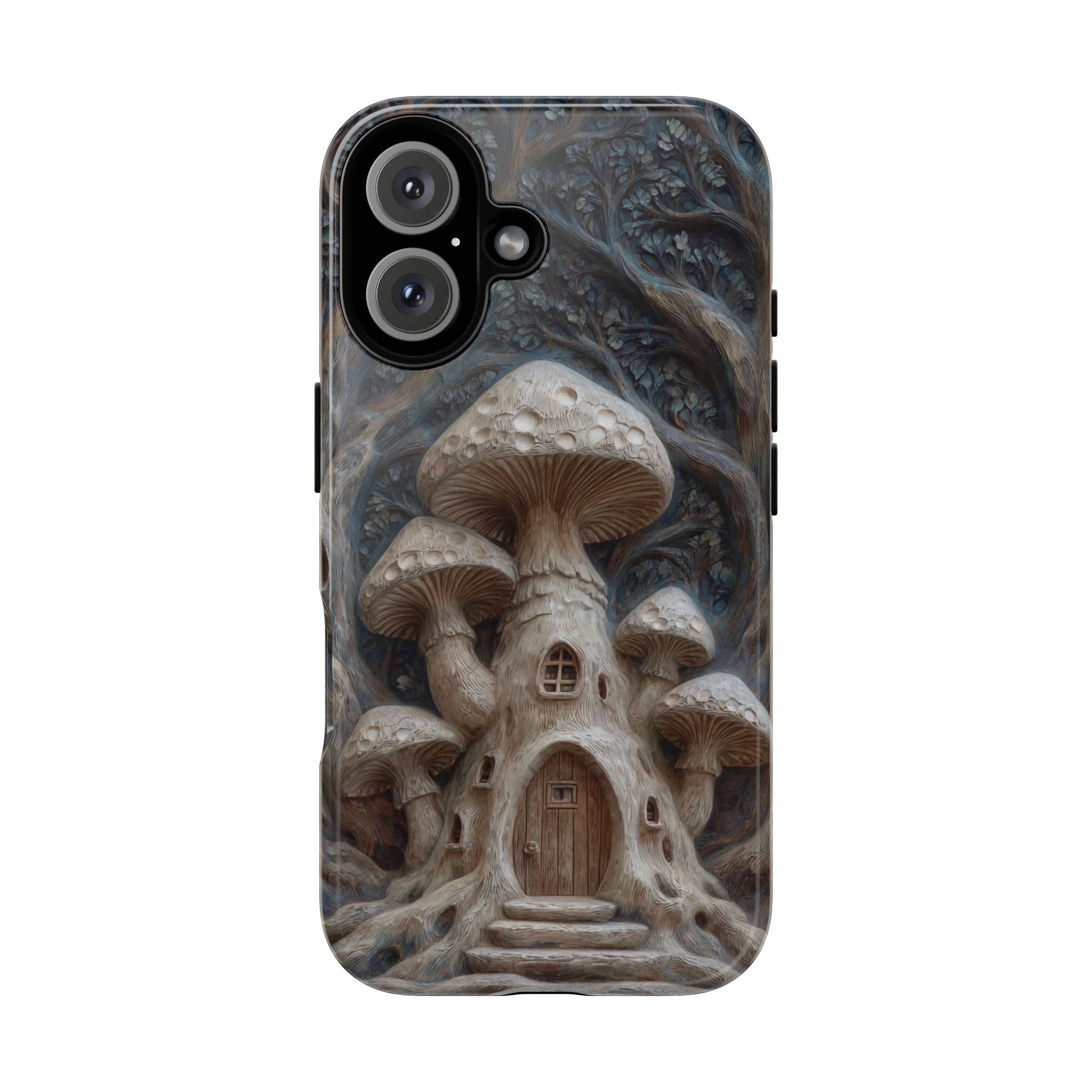 Wood Effect Mushroom House Phone Case for Fantasy Lovers, Fairy Tale Woodland Charm for iPhone, Samsung & Pixel, Unusual and Cute Gift Idea