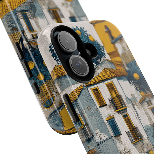 Artistic Amalfi Coast Lemon Tree Phone Case, Mediterranean Style Durable Cover for iPhone, Samsung & Pixel Models, Italian Summer Aesthetic