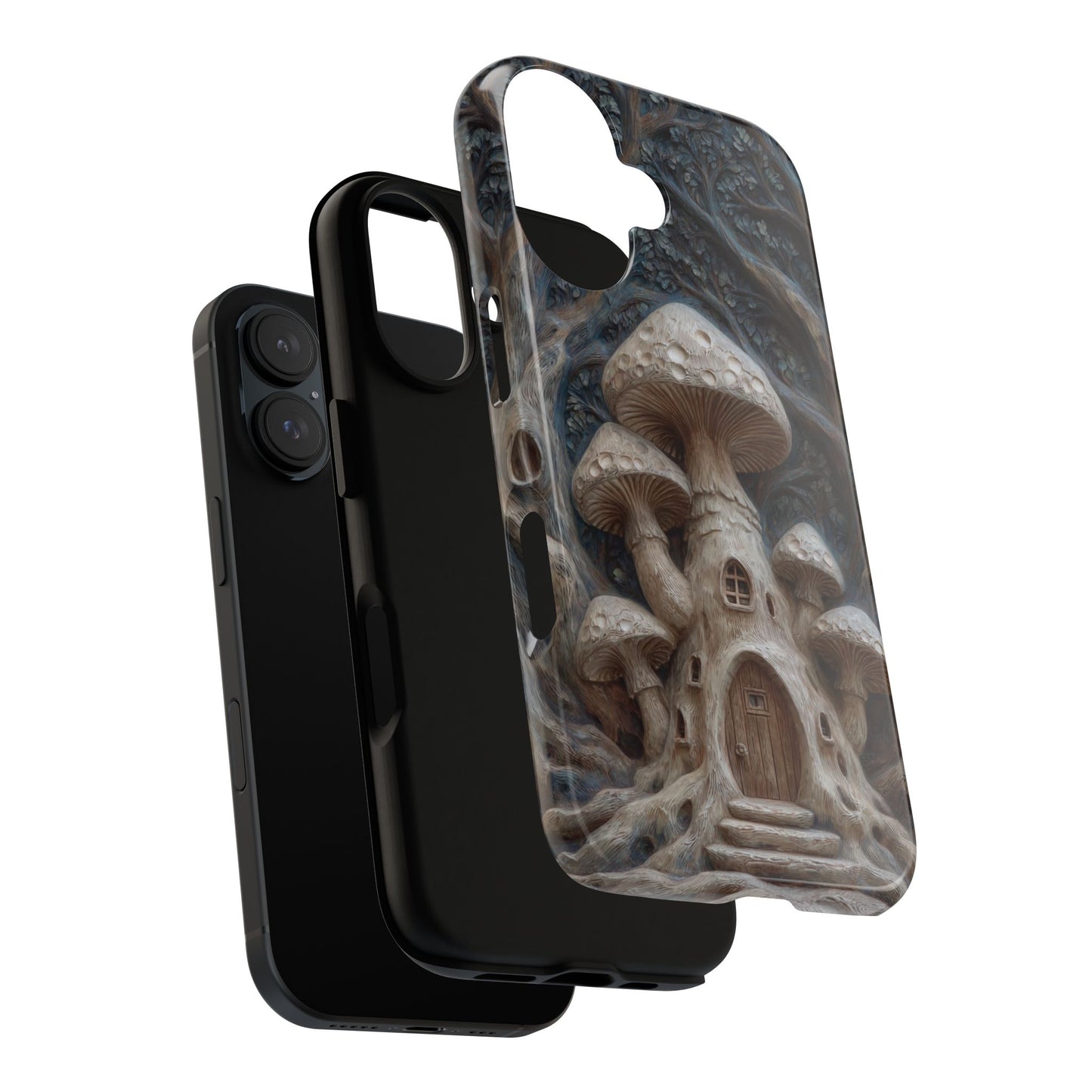Wood Effect Mushroom House Phone Case for Fantasy Lovers, Fairy Tale Woodland Charm for iPhone, Samsung & Pixel, Unusual and Cute Gift Idea