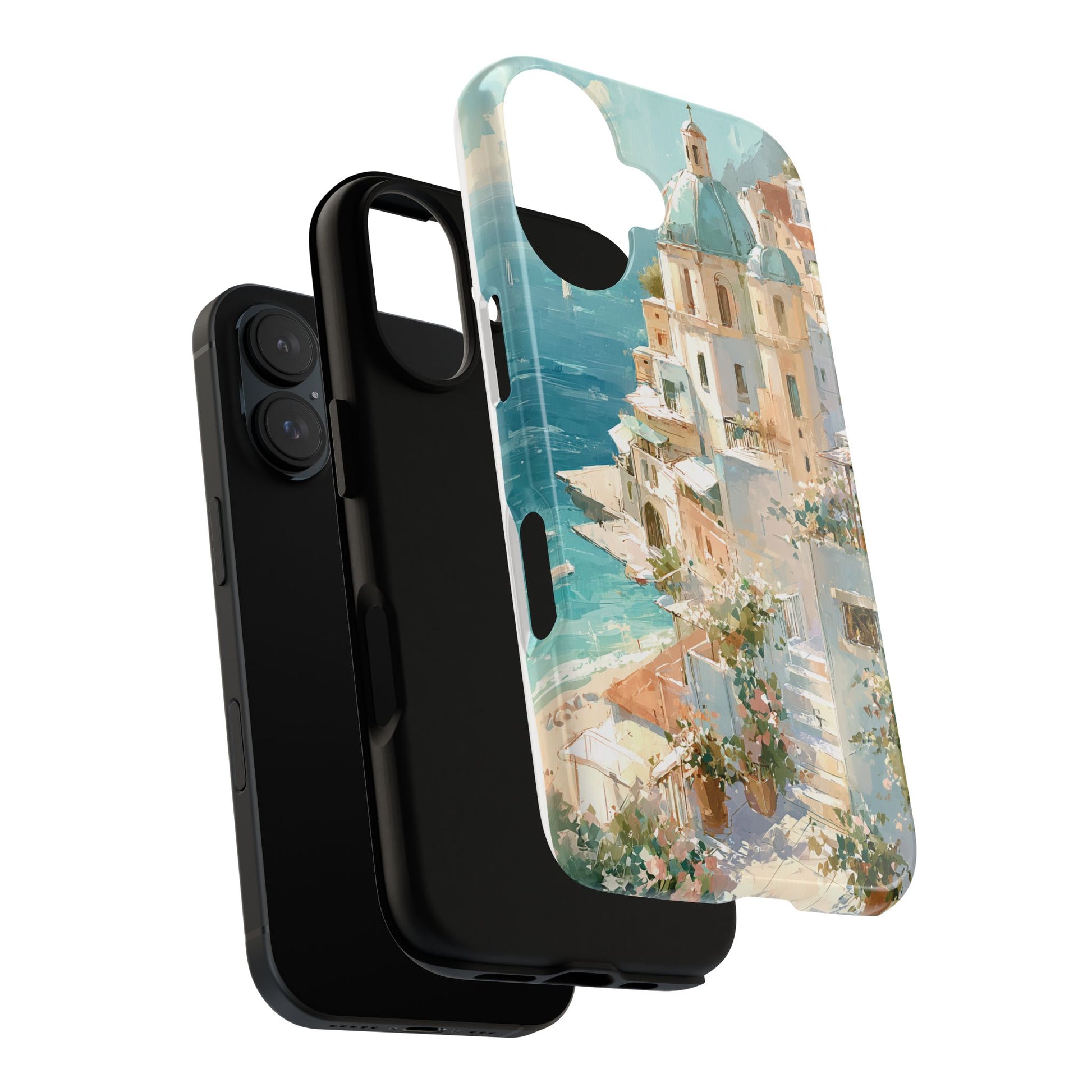 Watercolor Positano Phone Case, Italian Coastal Scene for iPhone, Samsung & Pixel, Amalfi Art Phone Cover, European Summer Aesthetic Gift