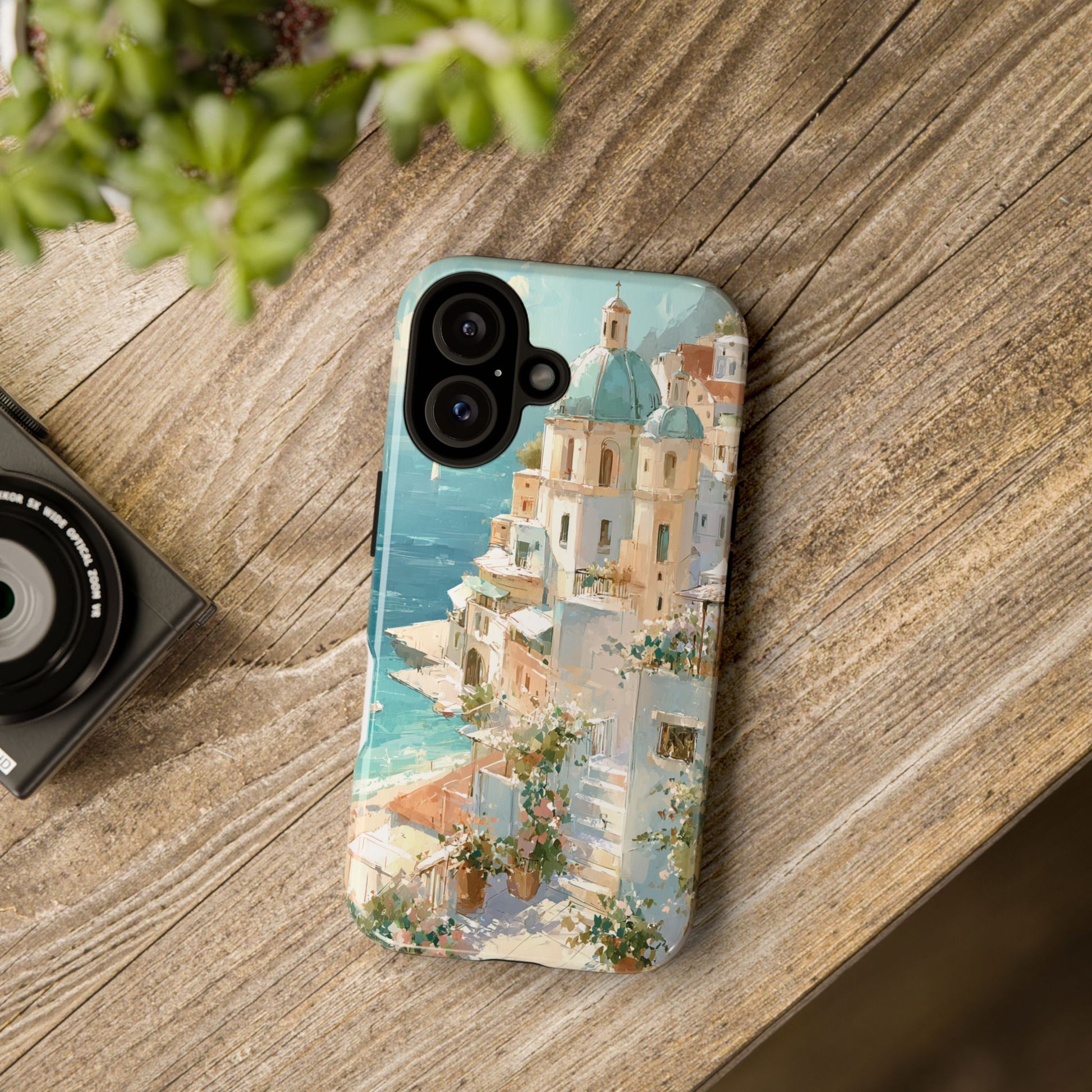 Watercolor Positano Phone Case, Italian Coastal Scene for iPhone, Samsung & Pixel, Amalfi Art Phone Cover, European Summer Aesthetic Gift