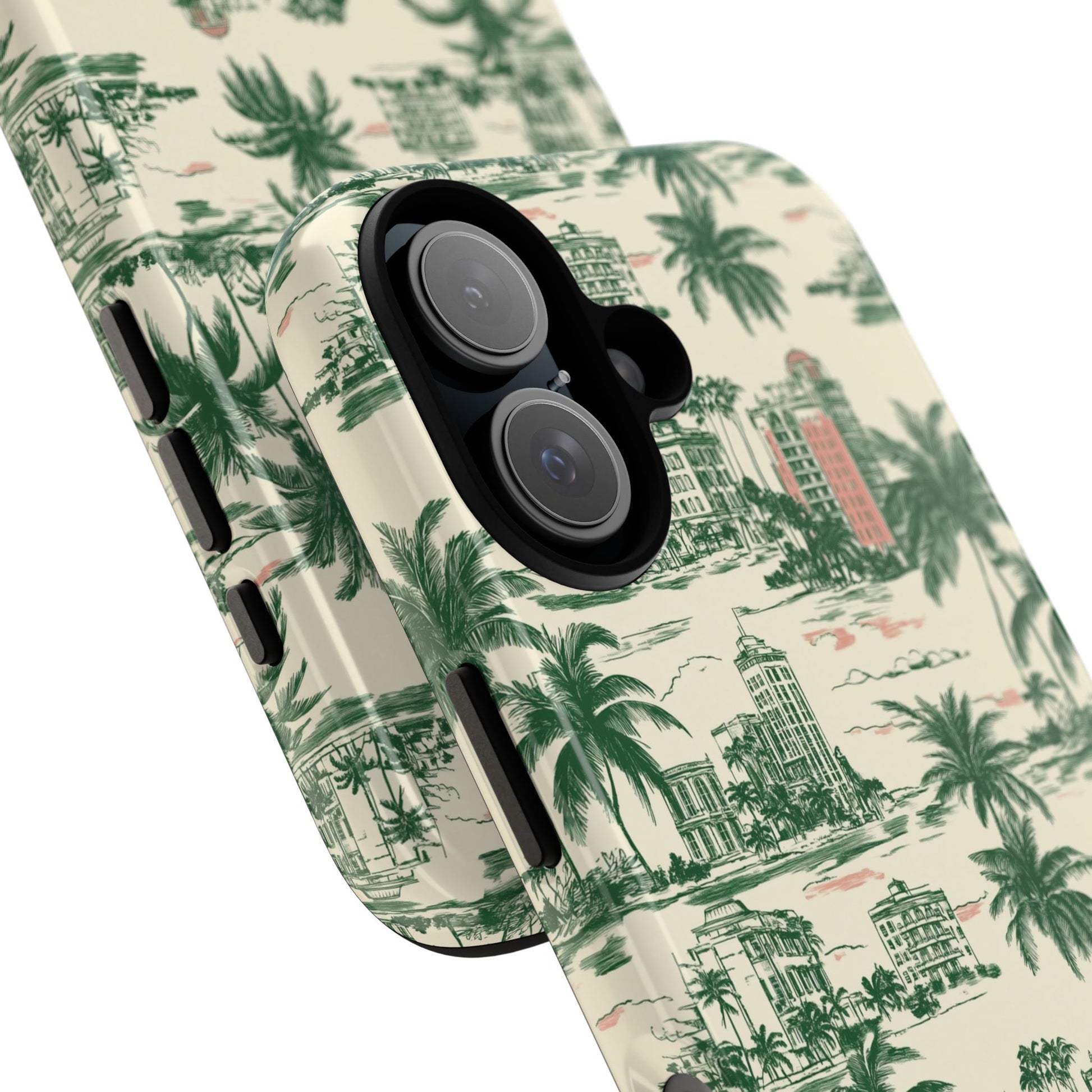 Miami Beach Art Deco Palm Tree Phone Case, Retro Summer Vibe for iPhone, Samsung & Pixel Models, iPhone Summer Case, Tech Gift Idea for Her
