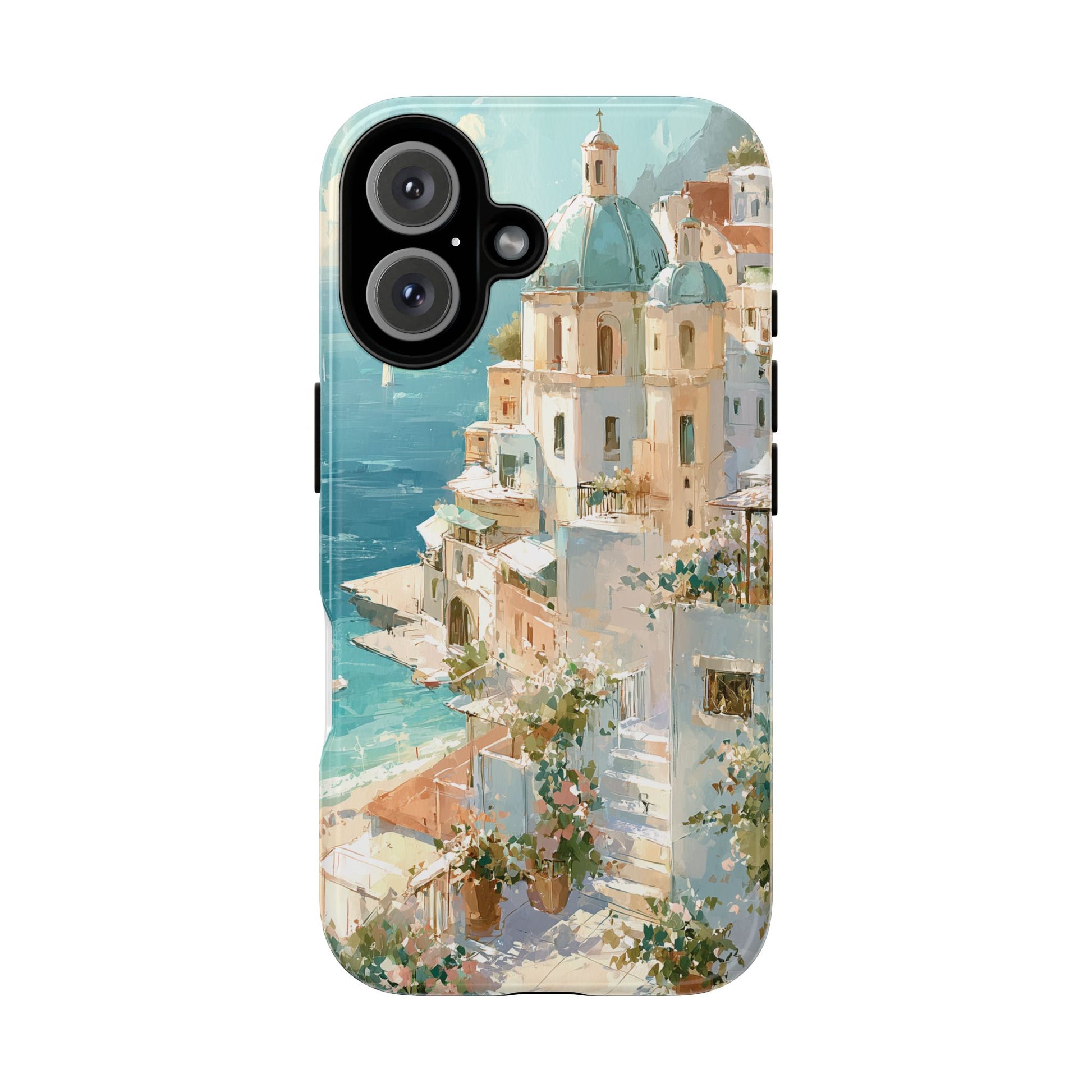 Watercolor Positano Phone Case, Italian Coastal Scene for iPhone, Samsung & Pixel, Amalfi Art Phone Cover, European Summer Aesthetic Gift