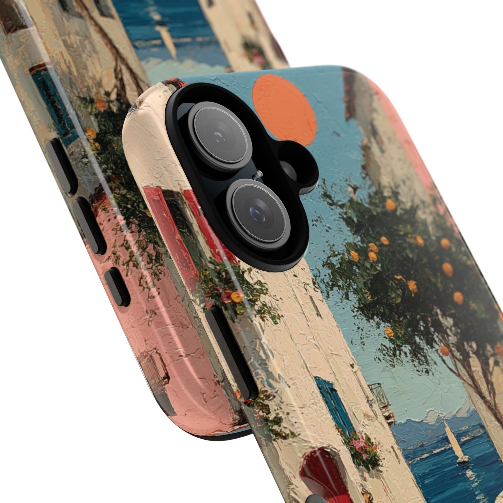 Mediterranean Street Phone Case, Elegant Coastal Art Print for iPhone Samsung & Pixel, Italian Summer Aesthetic, Amalfi Art Phone Cover,
