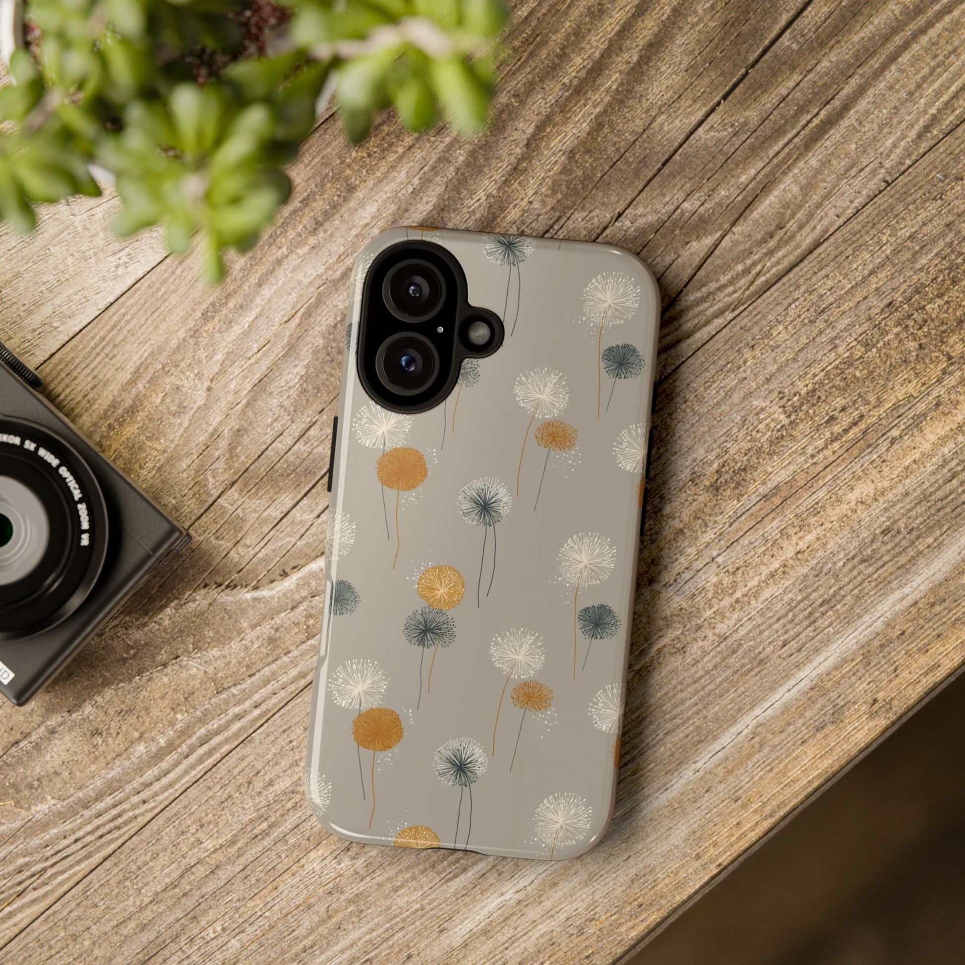 Botanical Dandelion Phone Case with Elegant Minimalist Boho Style, Fits iPhone, Samsung & Pixel Models, Stylish Floral Case Gift for Her