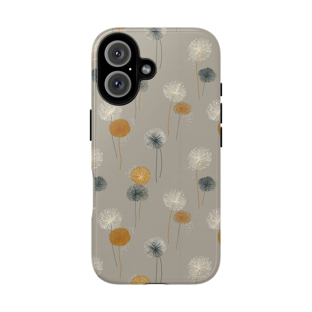 Botanical Dandelion Phone Case with Elegant Minimalist Boho Style, Fits iPhone, Samsung & Pixel Models, Stylish Floral Case Gift for Her