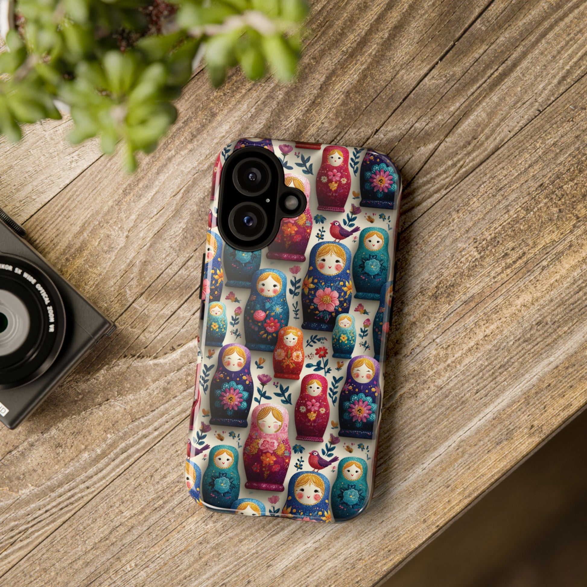 Colorful Matryoshka Doll Phone Case with 3D Ornate Design - Cute Russian Nesting Dolls for iPhone, Samsung & Pixel Models, Quirky Gift Idea