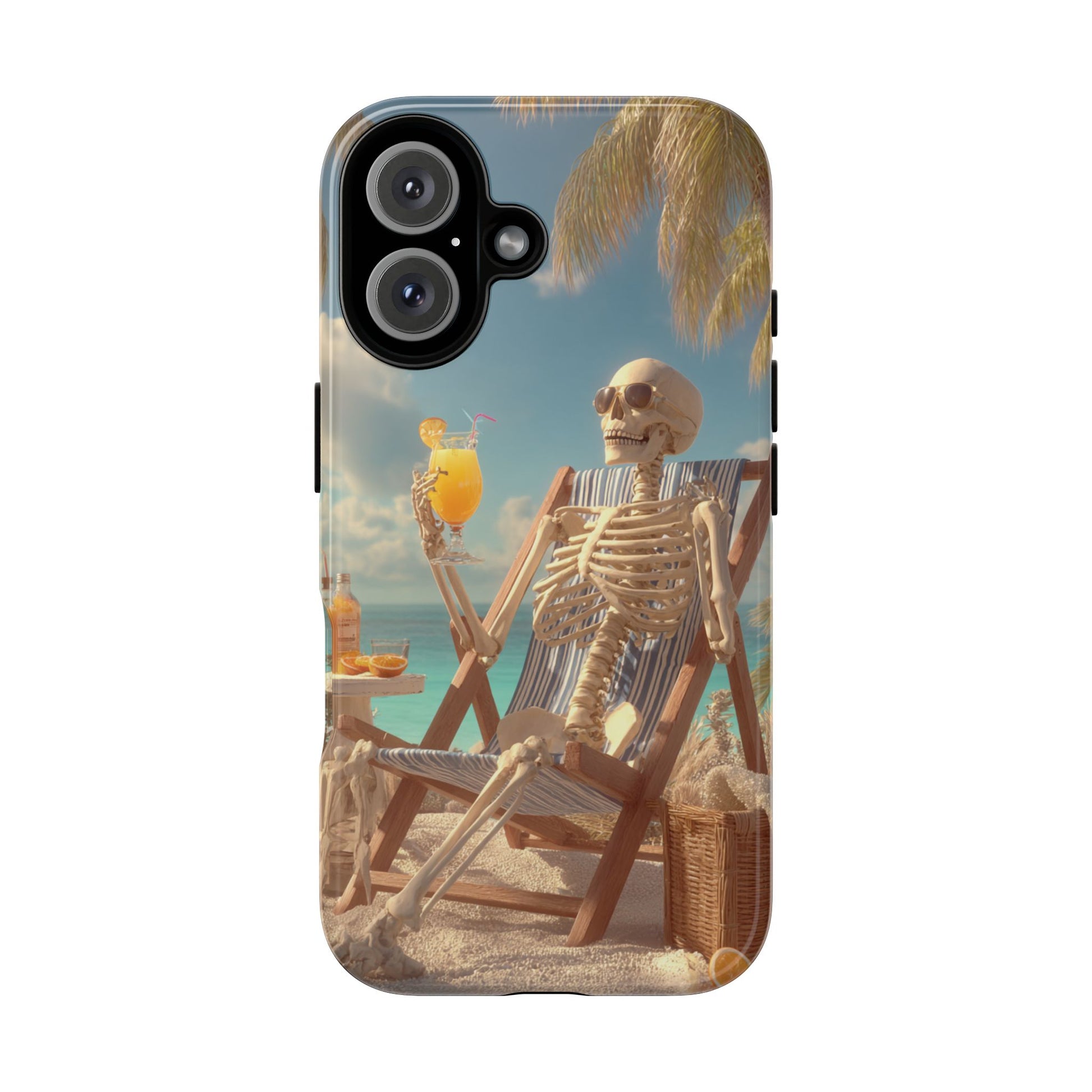 Summerween Skeleton Phone Case - Funny Animated Design for iPhone Samsung Pixel, Tough & Spooky Cute iPhone Cover, Gothic Aesthetic Gift