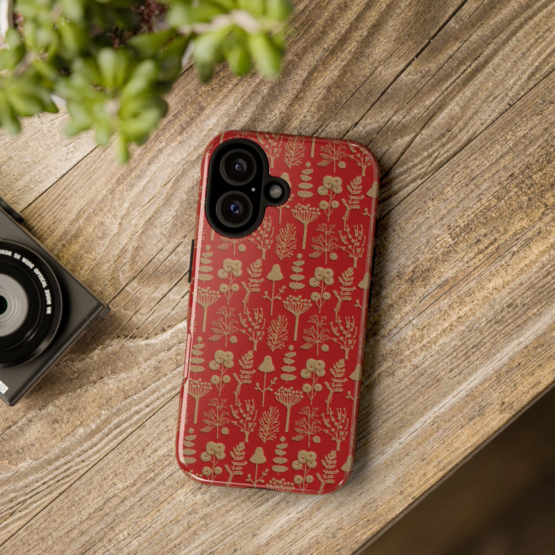 Botanical Embroidery Style Phone Case, Floral Stitch Effect Design for iPhone, Samsung & Pixel Models, Unique Tech Accessory Gift Idea